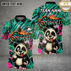 Maxcorners Street Life Panda Bowling Neon Flash Multioptions Personalized Name, Team Name Unisex 3D Shirt (4 Colors)