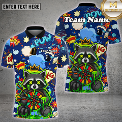 Maxcorners Raccoon Dartboard Comic Explosion Multioptions Personalized Name, Team Name Unisex 3D Shirt (4 Colors)