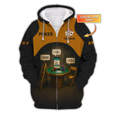 Personalized Name Poker Shirt, I Raise I Call I Fold Polos, Funny Poker T-Shirts For Players