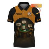 Personalized Name Poker Shirt, I Raise I Call I Fold Polos, Funny Poker T-Shirts For Players
