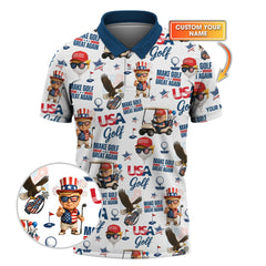 Maxcorners Donald Trump Make Golf Great Again Shirt, 4th Of July Golf Shirt, Patriotic Golf Shirt LM0509