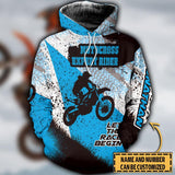 Maxcorners Motocross Expert Rider ( Blue ) Customize Name And Number 3D Shirts