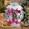 Maxcorners Motocross Xtreme ( Pink White ) Customize Name 3D Shirts
