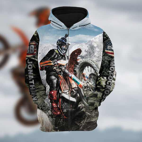 Maxcorners Motocross Racing Customize Name And Number 3D Shirts