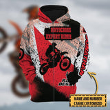 Maxcorners Motocross Expert Rider ( Red ) Customize Name And Number 3D Shirts