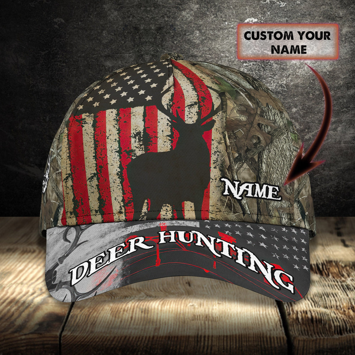 Maxcorners Deer Hunting America Classic Personalized Cap