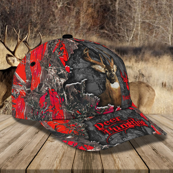 Maxcorners Deer Hunting Red Camo Personalized Cap