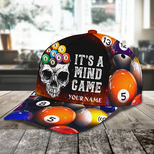 Maxcorners Billiard Lover Personalized Name 3D Over Printed Cap