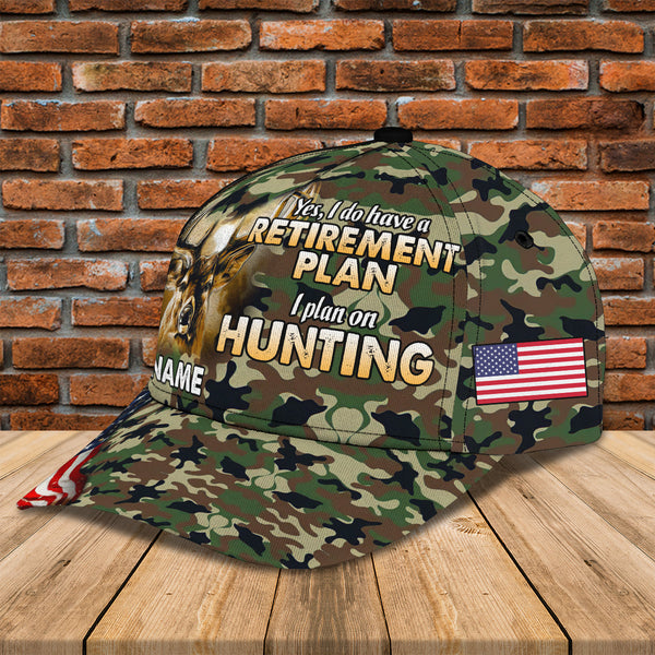 Maxcorners American Retirement Plan On Hunting Classic Personalized Cap