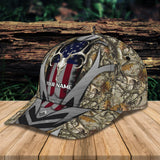 Maxcorners Deer Hunting Skull American Flag Personalized Cap