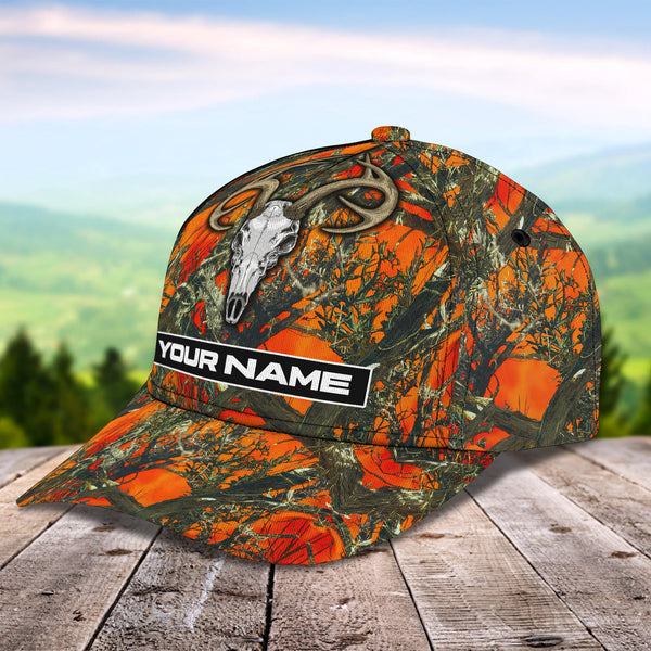 Maxcorners Hunting Skull Orange Camo Classic Personalized Cap