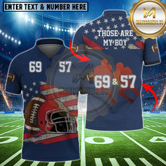 Maxcorners Rugby Those Are My Boys Football Navy Multioptions Customized Name, Team Name 3D Shirts