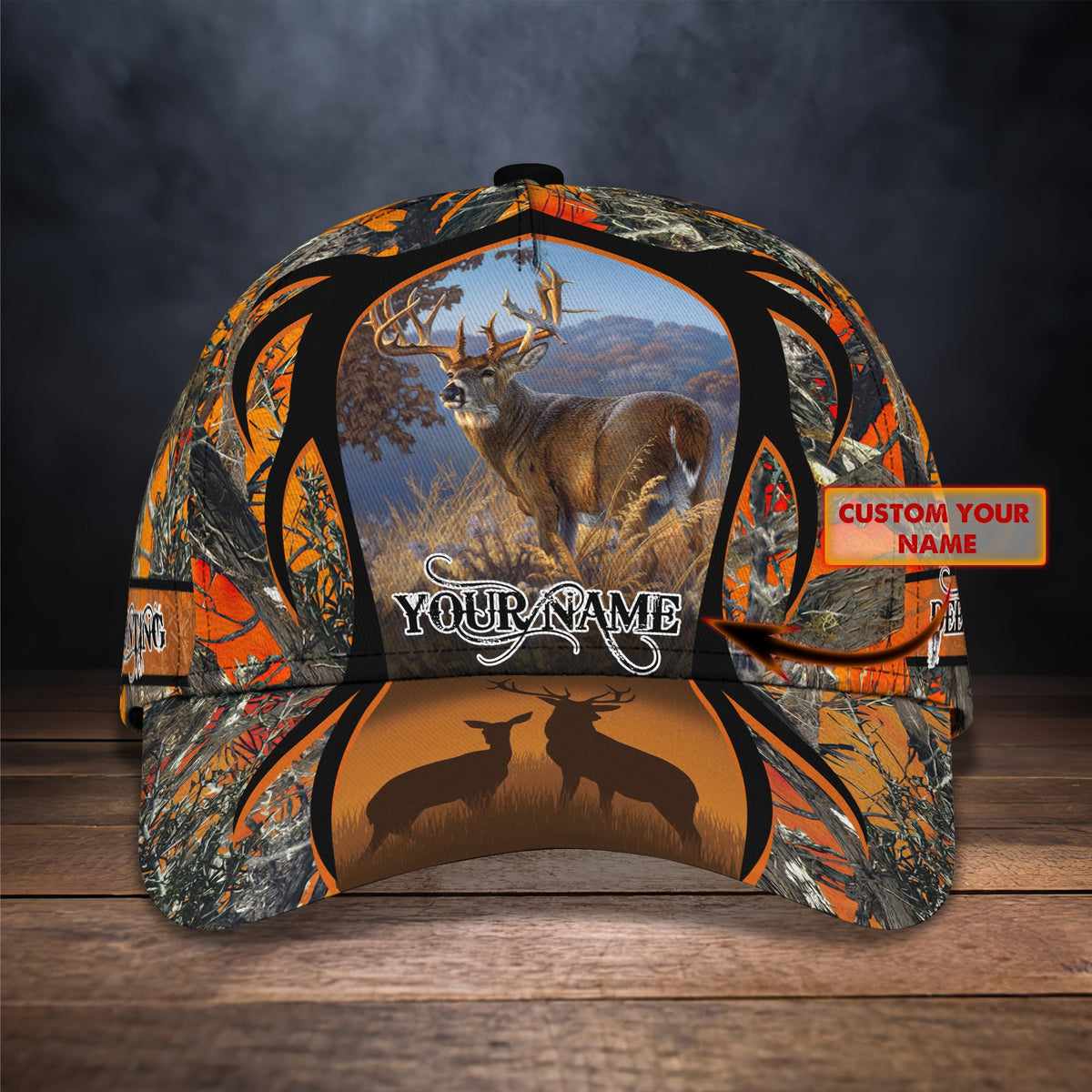 Maxcorners Deer Hunting Orange Camo Classic Personalized Cap