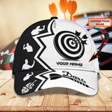 Maxcorners  Black And White Darts Personalized Name 3D Cap