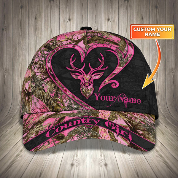 Maxcorners Deer Hunting Country Girl Pink Camo Personalized Cap