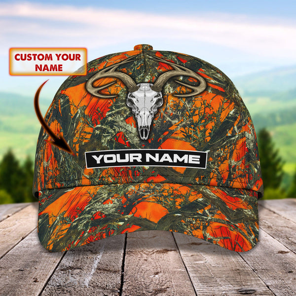 Maxcorners Hunting Skull Orange Camo Classic Personalized Cap