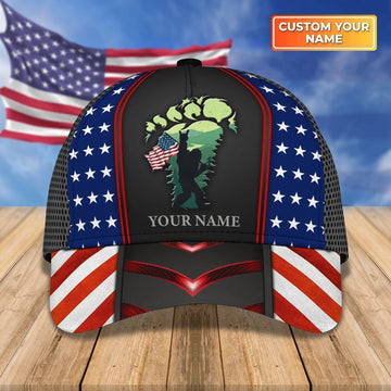 Maxcorners Customized With Name Bigfoot Camping Cap, Big Foot Baseball Classic Cap Hat For Camper LM0402