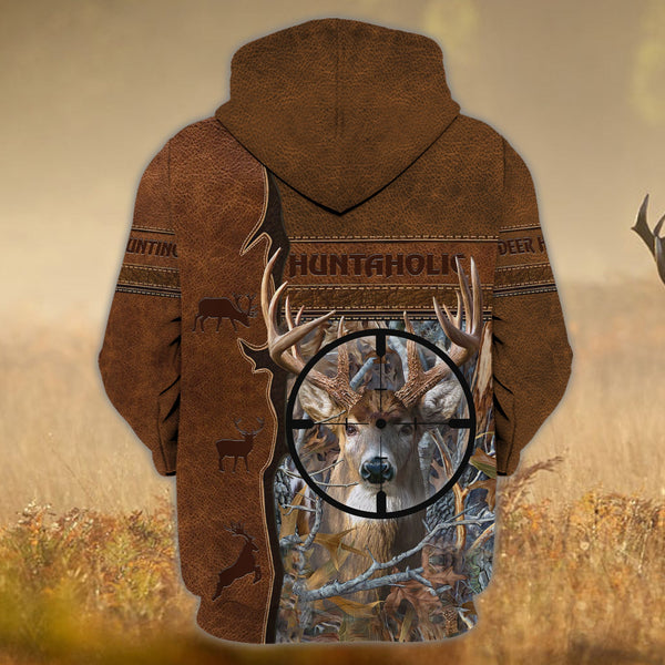 Maxcorners Custom Name  Deer Hunting On The Mark Shirt 3D All Over Printed Clothes
