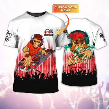 Maxcorners DJ Monke Personalized 3D All Over Printed Shirt