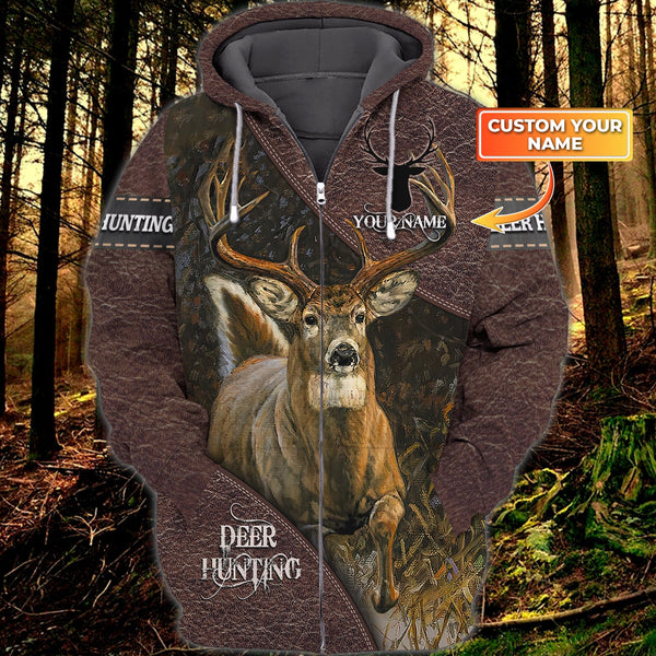 Maxcorners Custom Name Hunting Running Deer Shirt 3D All Over Printed Clothes