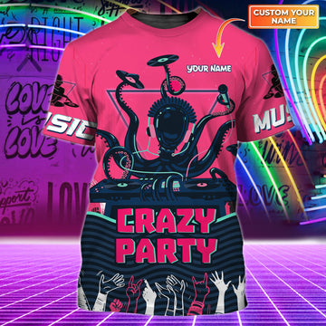 Maxcorners DJ Pink Personalized 3D All Over Printed Shirt