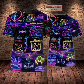 Maxcorners DJ Party Night Personalized 3D All Over Printed Shirt