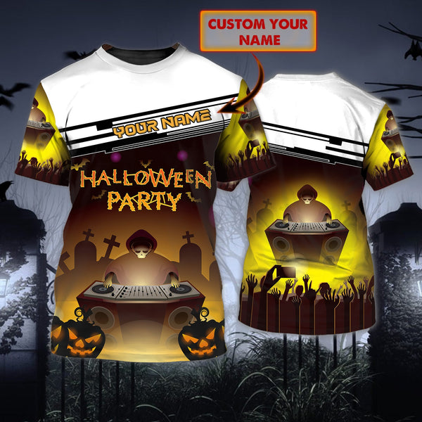 Maxcorners DJ Halloween Party Personalized 3D All Over Printed Shirt
