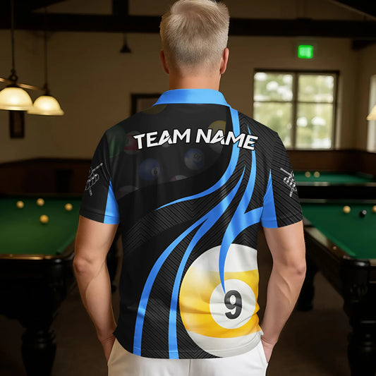 Maxcorners Billiard 8 Ball 9 Ball Basic Style Multicolor Options Personalized Name, Team Name 3D Shirts (4 Colors)