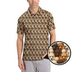 Maxcorners Dog Pattern Golf Shirt, Poodle Golf Shirt, Funny Poodle Golf Shirt For Golfers