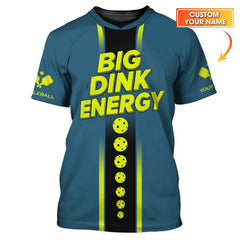 Maxcorners Big Dink Energy Pickleball Shirt, Funny Pickleball Polos, Custom Name Pickleball Shirt LM0509