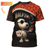 Hold Em Snoopy Custom Name Poker Shirt – Funny Chip Tee – Casino Gift for Players