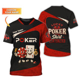 Custom Name Poker Shirt – Red Black Tee with Chip, Card & “Do Not Fold” Quote