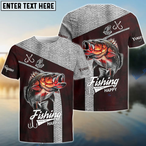 Maxcorners Personalized Fishing Red Shirt