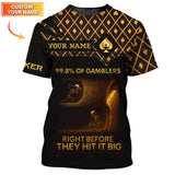 Personalized Name Poker Polos, 99.8% Of Gamblers Poker Shirt, Funny Poker Shirts, Gift For Poker Lovers