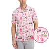 Maxcorners Breast Cancer Golf Shirt, Pattern Golf Shirt, Crazy Golf Shirt For Golfer
