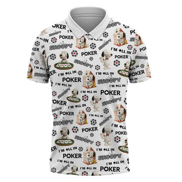 Maxcorners Snoopy Poker Shirt - Funny â€œIâ€™m All Inâ€ Dog Poker Shirt - Cartoon Gambling Tee for MenLM1009