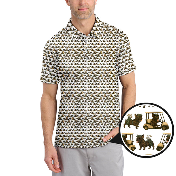 Maxcorners French Bulldog Golf Shirt, Pattern Golf Shirt For Men, Dog Golf Shirt For Golfer, Crazy Golf Shirt