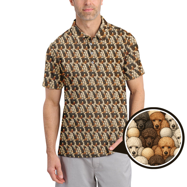 Maxcorners Dog Pattern Golf Shirt, Poodle Golf Shirt, Funny Poodle Golf Shirt For Golfers