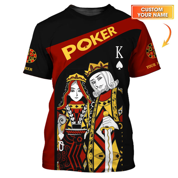 Custom Name King Of Spades Shirt, Poker Polos For Men, Funny Poker Shirts, Gifts For Poker Lovers