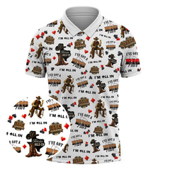 Maxcorners Texas Holdâ€™em Poker Shirt - Iâ€™m All In Funny Cowboy Tee - Big Pair Card Game T-Shirt for MenLM1009