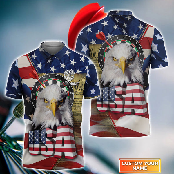 Maxcorners Darts Eagle American Personalized 3D All Over Printed Shirt