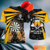 Maxcorners If It Involves Darts And Beer Count Me In Personalized 3D All Over Printed Shirt