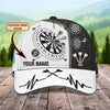 Maxcorners Customized Darts 3D Baseball Cap for Men and Women, Black White Dartboard, Dart and Beer Cap LM0402