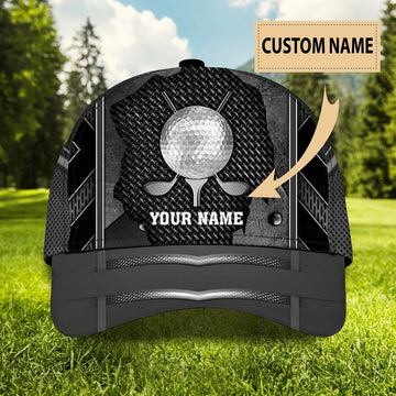 Maxcorners Custom Name Classic Cap For A Golf Lover, Best Gift For National Golf Lovers Day, Golf Cap Hat LM0402