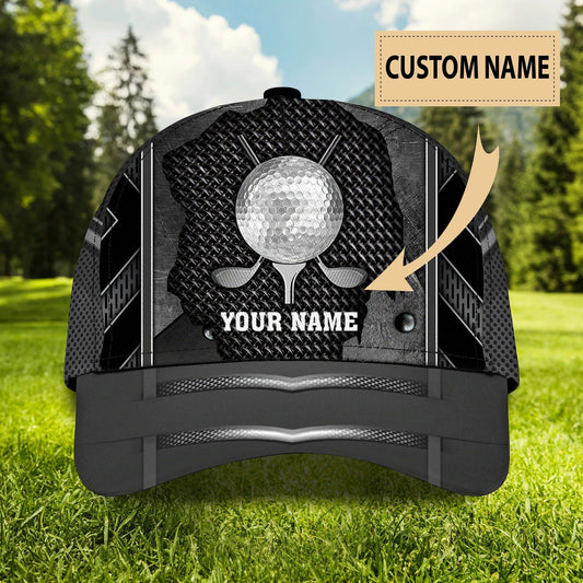 Maxcorners Custom Name Classic Cap For A Golf Lover, Best Gift For National Golf Lovers Day, Golf Cap Hat LM0402
