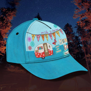 Maxcorners 3D Classic Cap Just Go Camping Personalized Name Cap LM0402