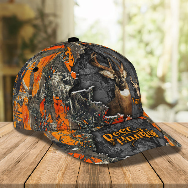 Maxcorners Deer Hunting Orange Camo Personalized Cap