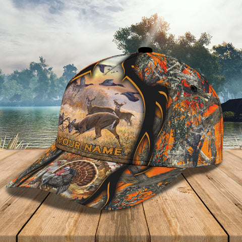 Maxcorners Hunting Natural Orange Camo Personalized Cap