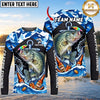 (13 Breeds) Maxcorners Fishing Blue Geometric Camo Bass Beer Anchor Splash Design Custom Name & Team Name 3D Shirts