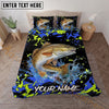 Maxcorners Fishing Bold Splatter Camo Personalized Name Unisex 3D Bedding Set